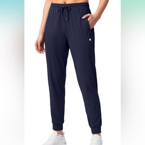 Women's Navy Blue Jogger with Zipper Pockets & Tapered
